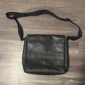 Coach Black Leather Men's Messenger Bag